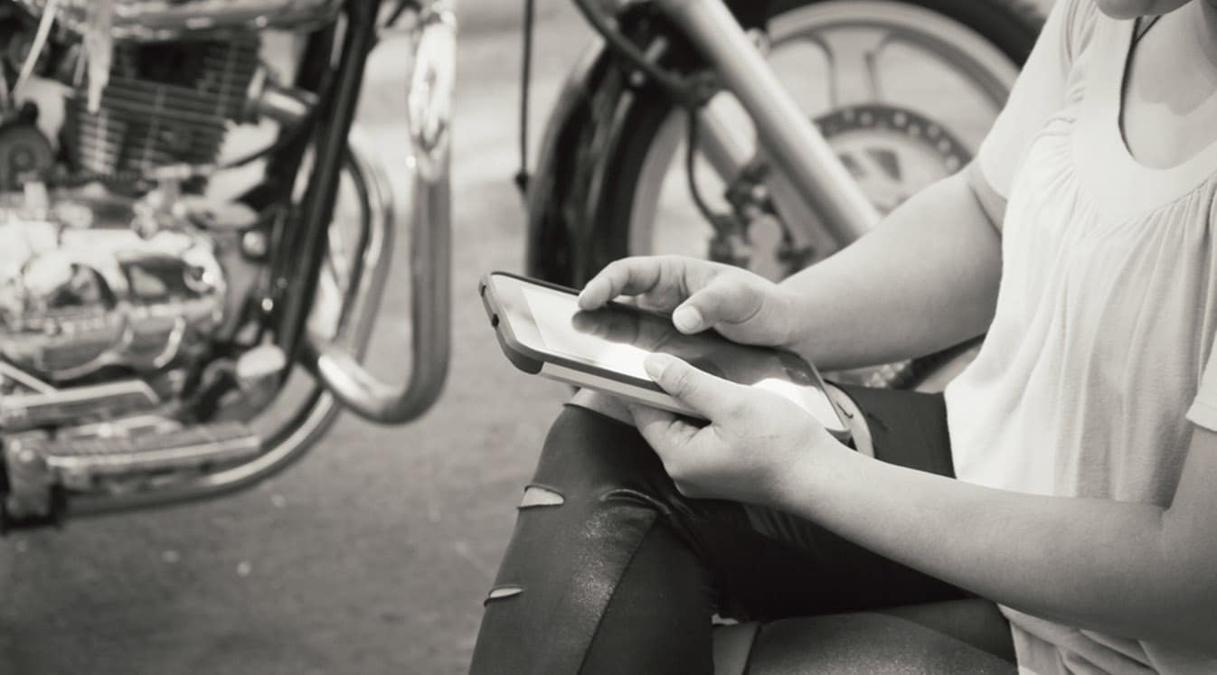 Using tablet with motorcycle