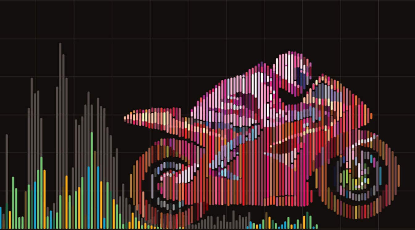 Motorcycle racing. Vector artwork in the style of digital equalizer